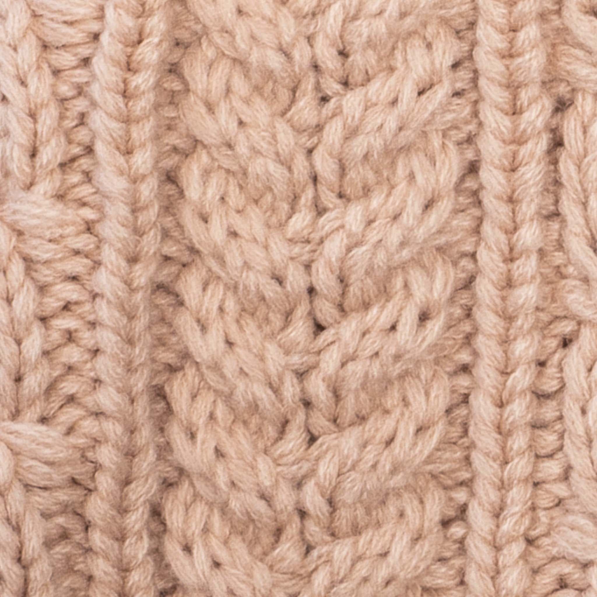 Aran Knit Style Button Scarf Blush - Image 4