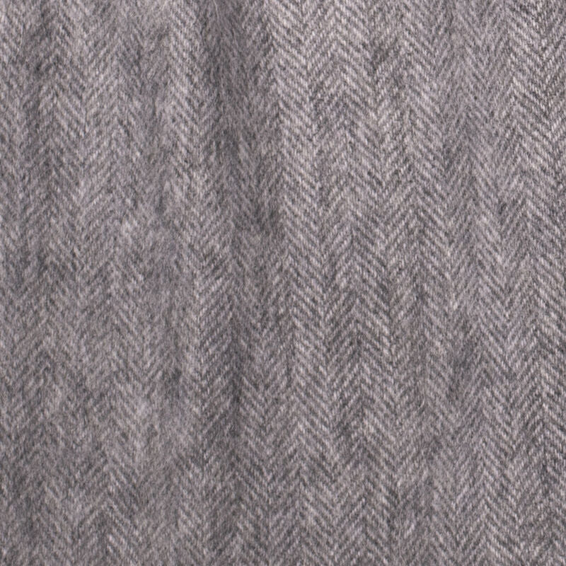 Brushed Woollen Tartan Scarf Silver Grey - Image 3