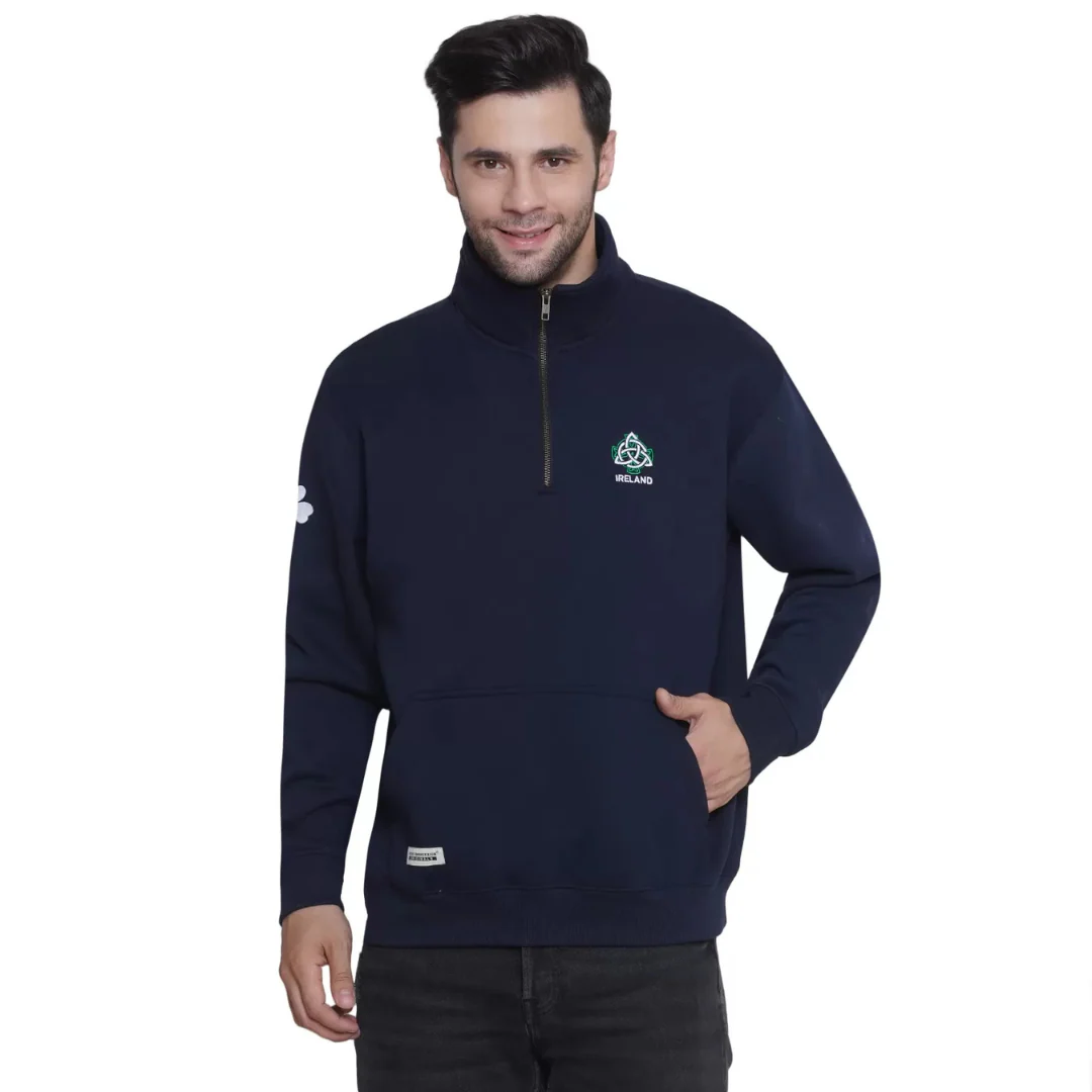 Men's Celtic Quarter-zip Sweatshirt Navy - Image 6
