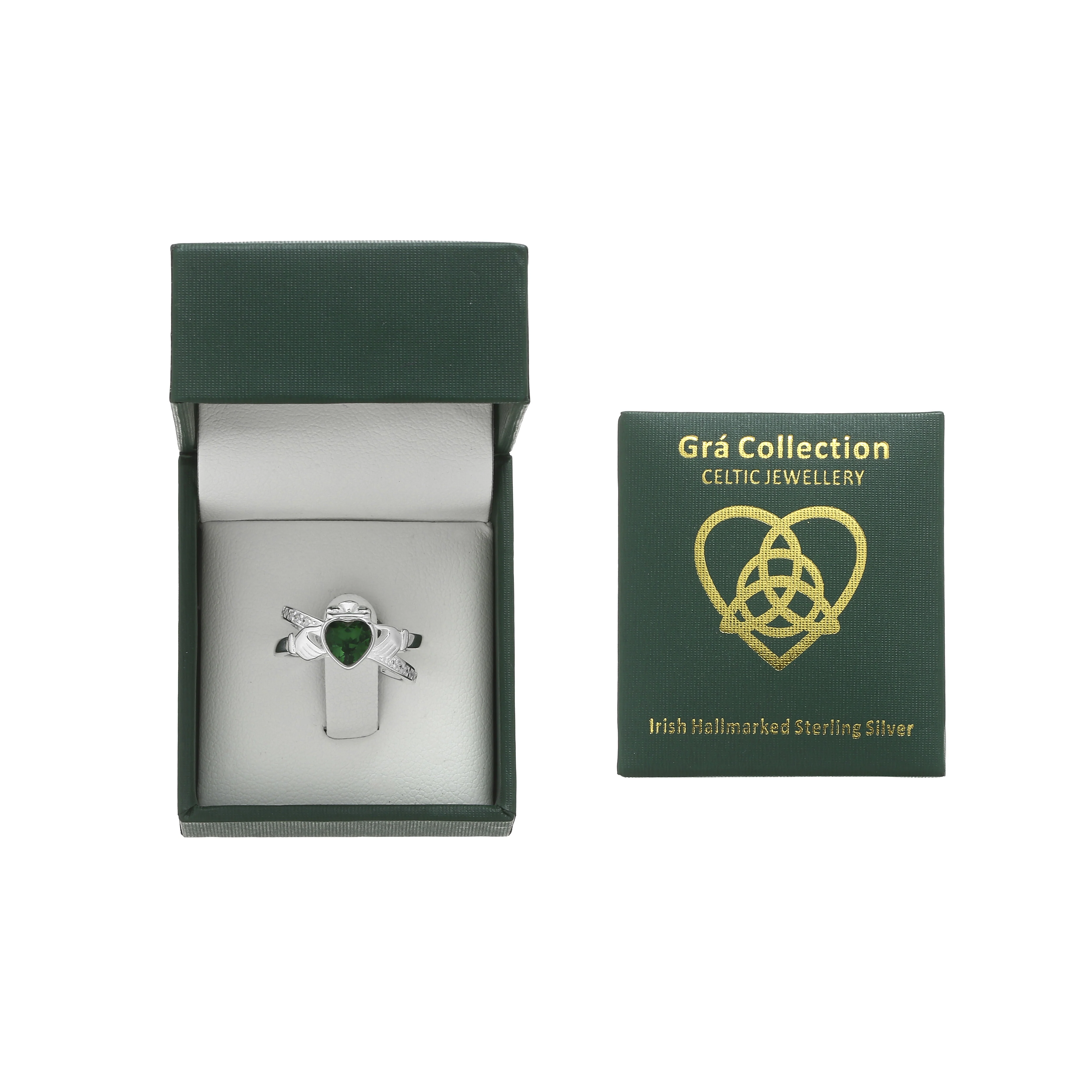 Sterling Silver Claddagh Ring With Twist - Image 3