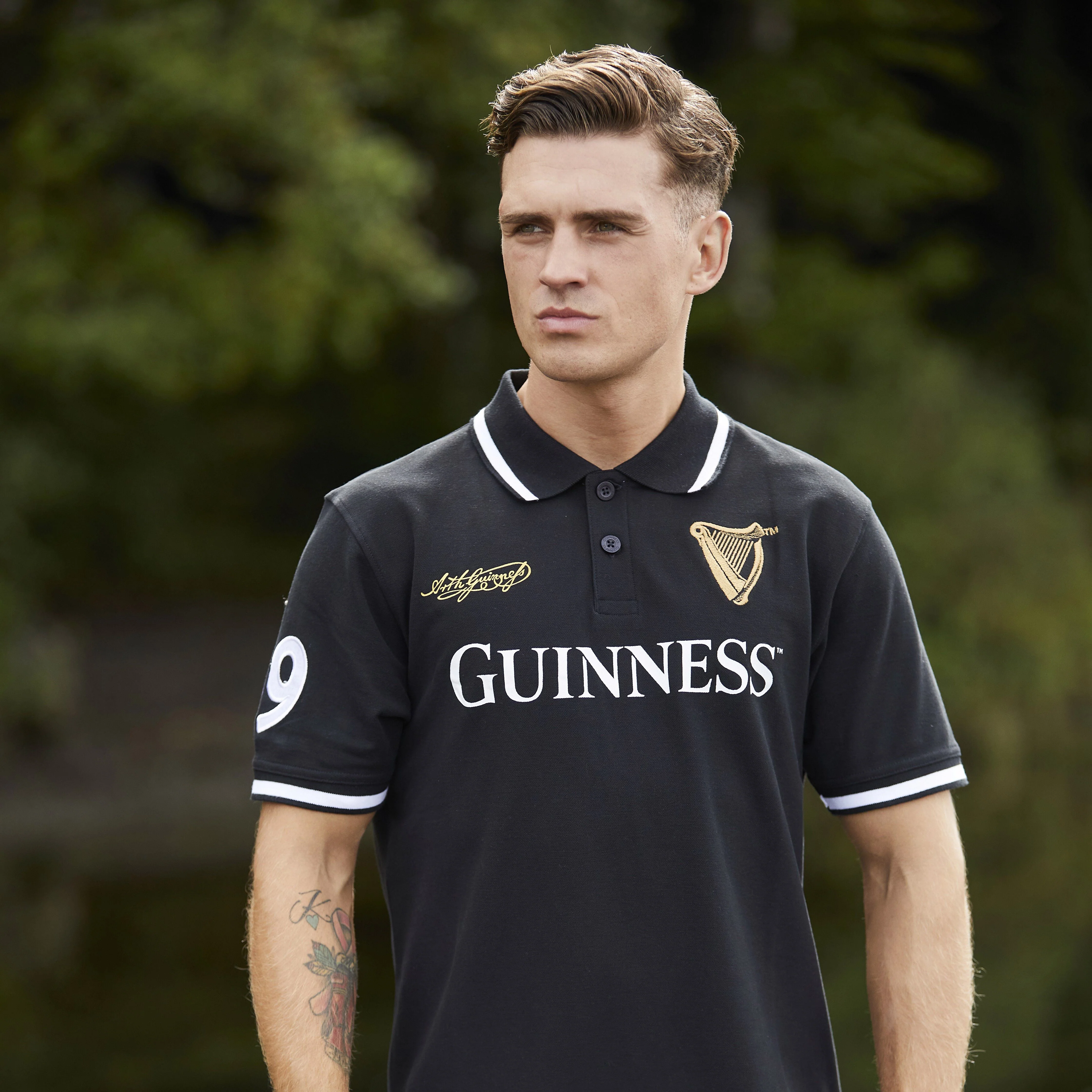 Guinness Black Polo Shirt - Image 3