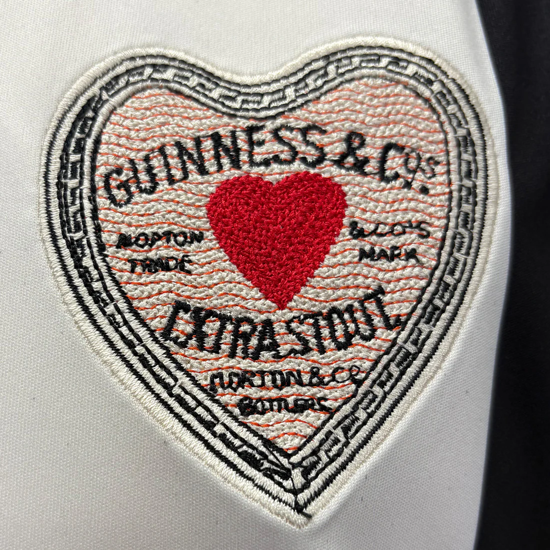 Guinness Cream & Black Striped Heart Performance Top - Image 3