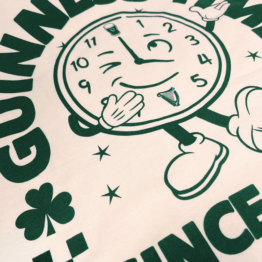 Guinness Cream & Green Time Clock T-Shirt - Image 4