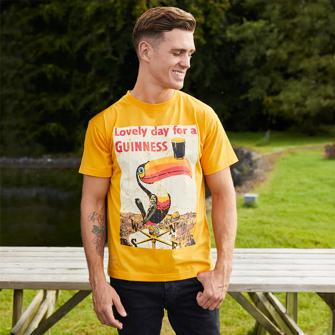Guinness Lovely Day Toucan Golden T-Shirt - Image 4