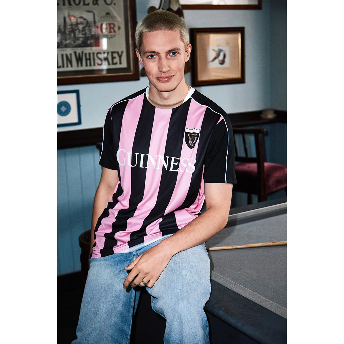 Guinness Pink & Black Striped Performance Top - Image 3