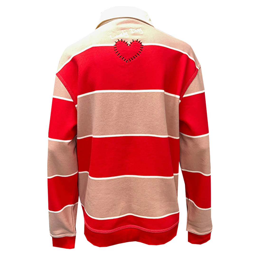 Guinness Red & Pink Heart Rugby Sweatshirt - Image 3