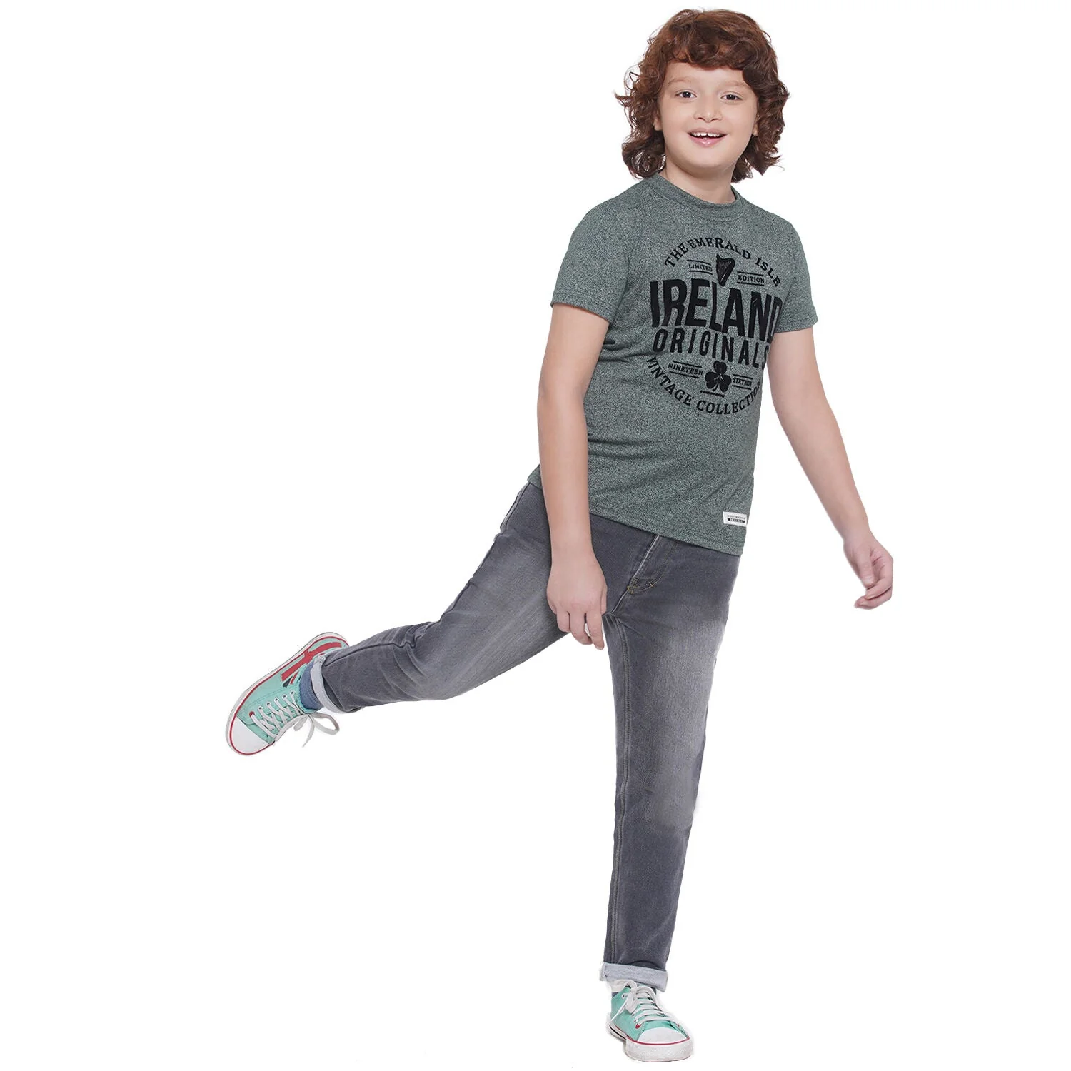 Kid's Ireland Originals T-Shirt Green Grindle - Image 5