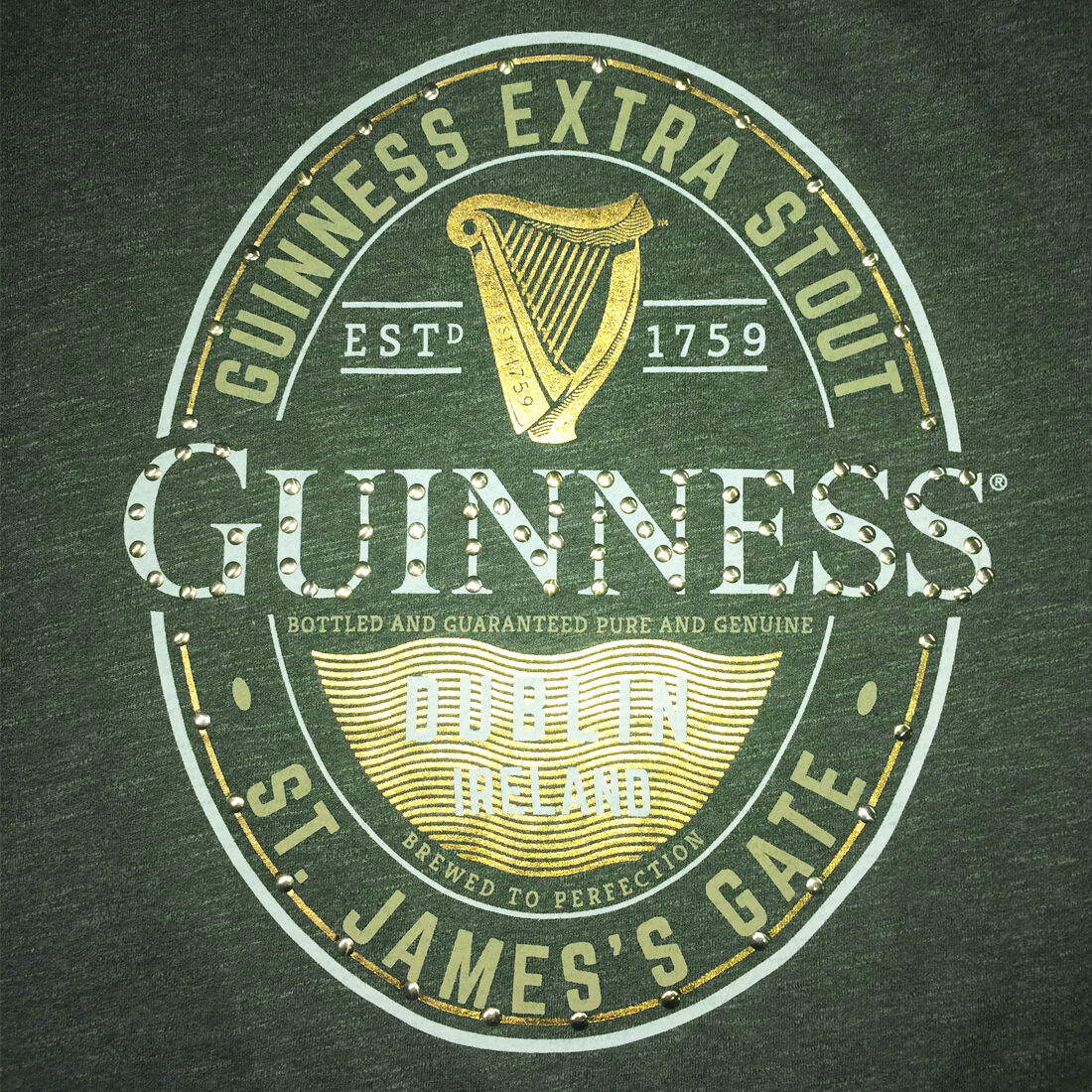Ladies Guinness Official Merchandise Green T-Shirt - Image 4