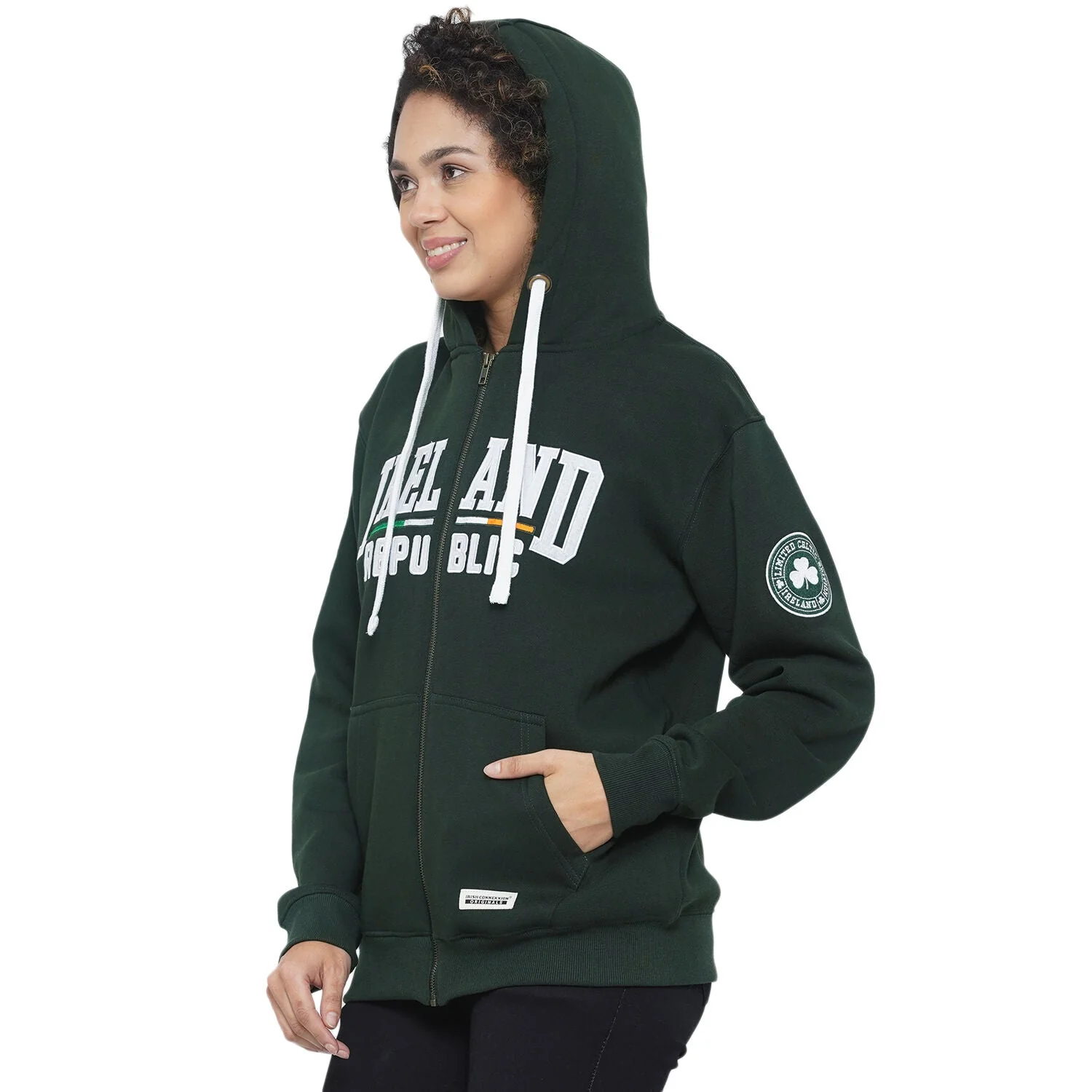 Unisex Ireland Republic Green Zip Hoodie - Image 4